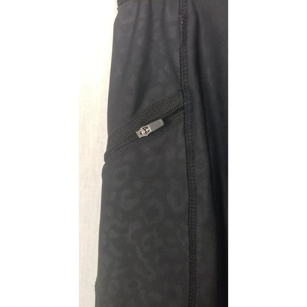 Actively Black Compression‎ Shorts Womens L Black Zip Pockets Performance